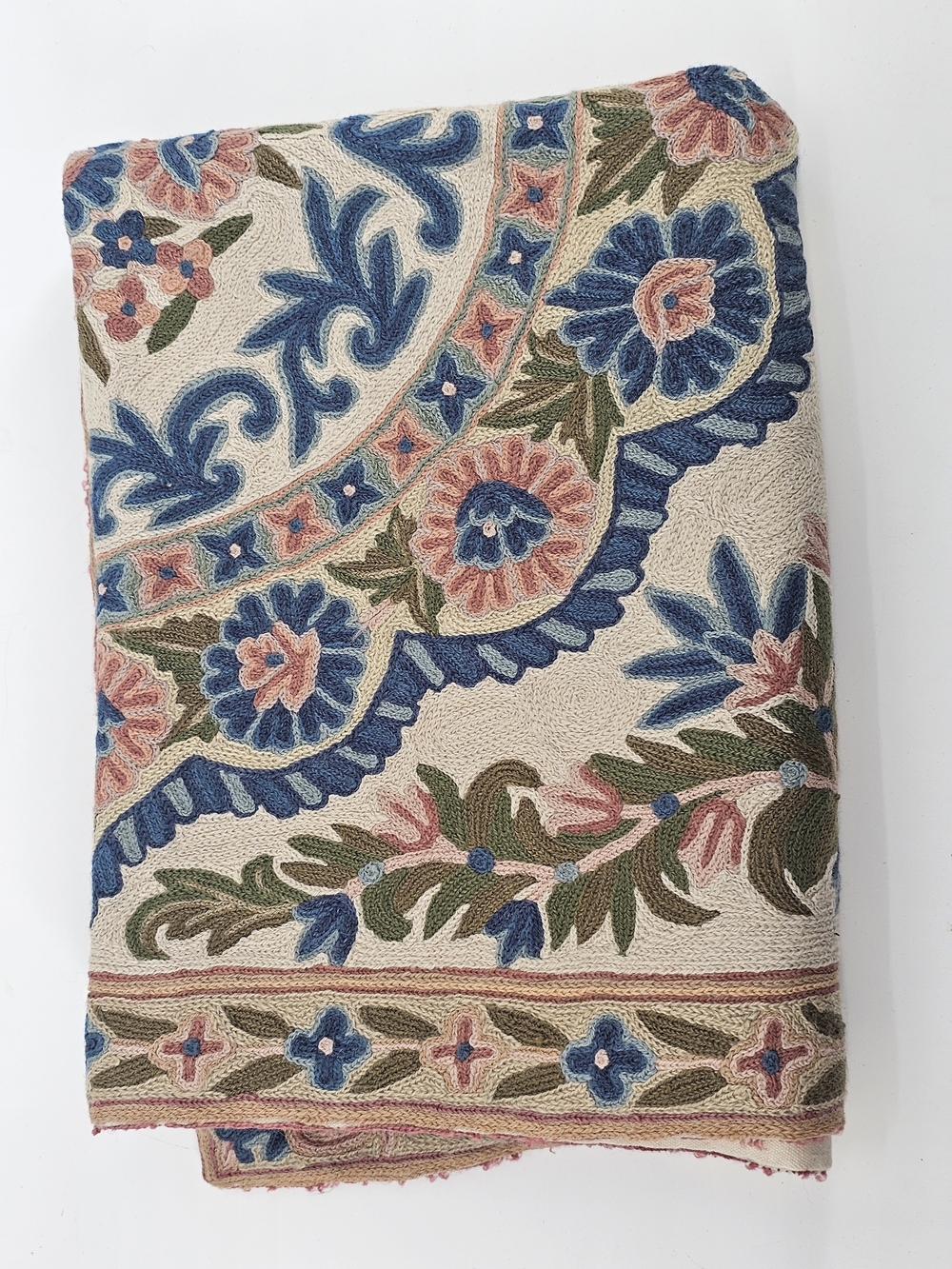 Chain Stitched Handmade Vtg Rug / Tapestry